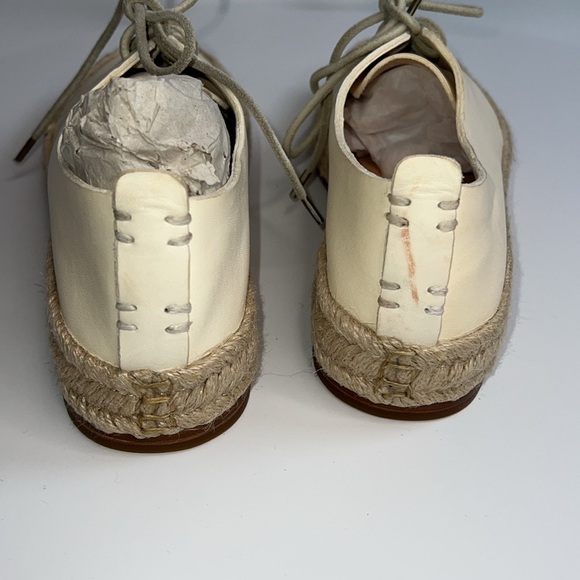 🥿NWT FEIT WOMENS ESPADRILLE TIE UP SHOES HAND SEWN IN COURT WHITE SIZE 40 - Picture 11 of 13